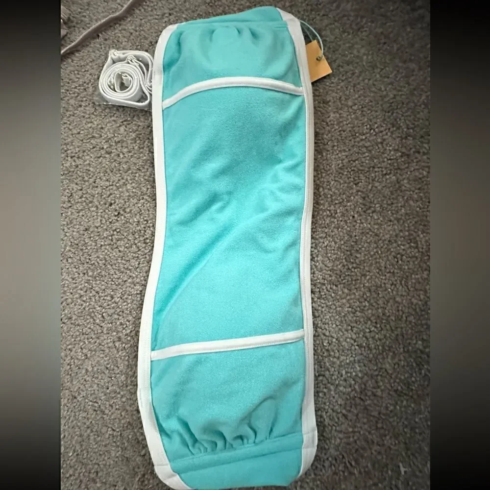 Kona Sol Bandeau Terry Cloth Aqua and White Swimsuit NWT Size XL